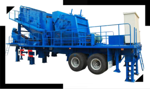 This  is a blue mobile crusher,very big